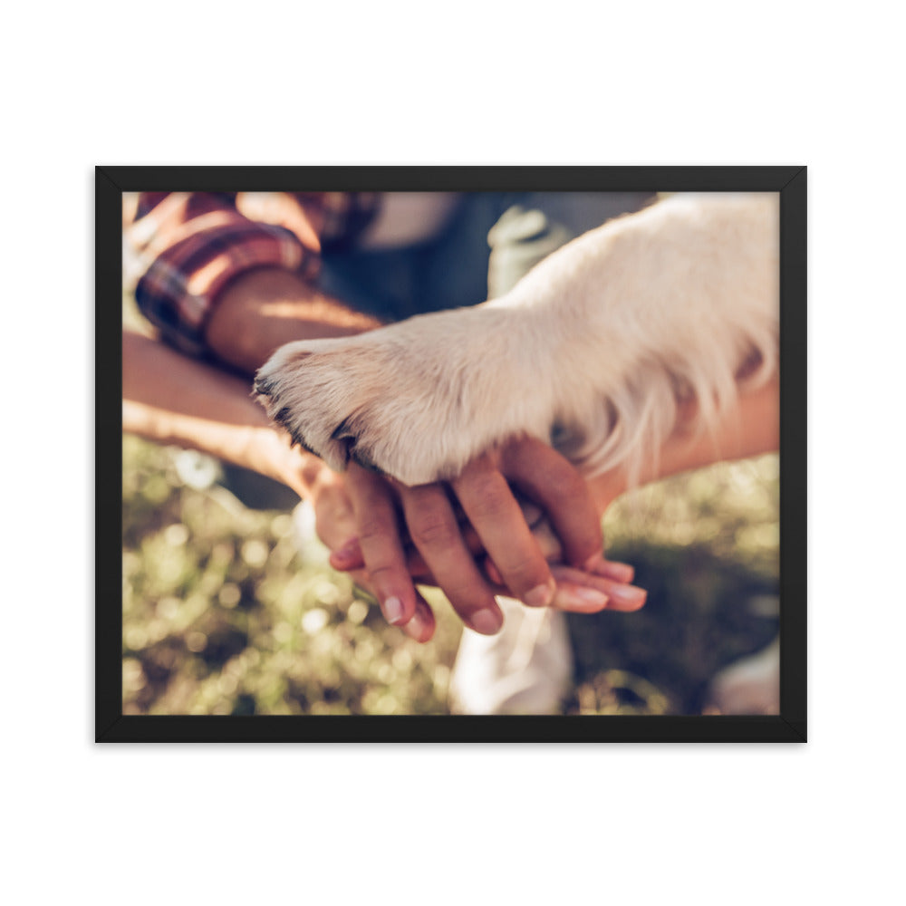 Hand &amp; Paw Teamwork Framed Print