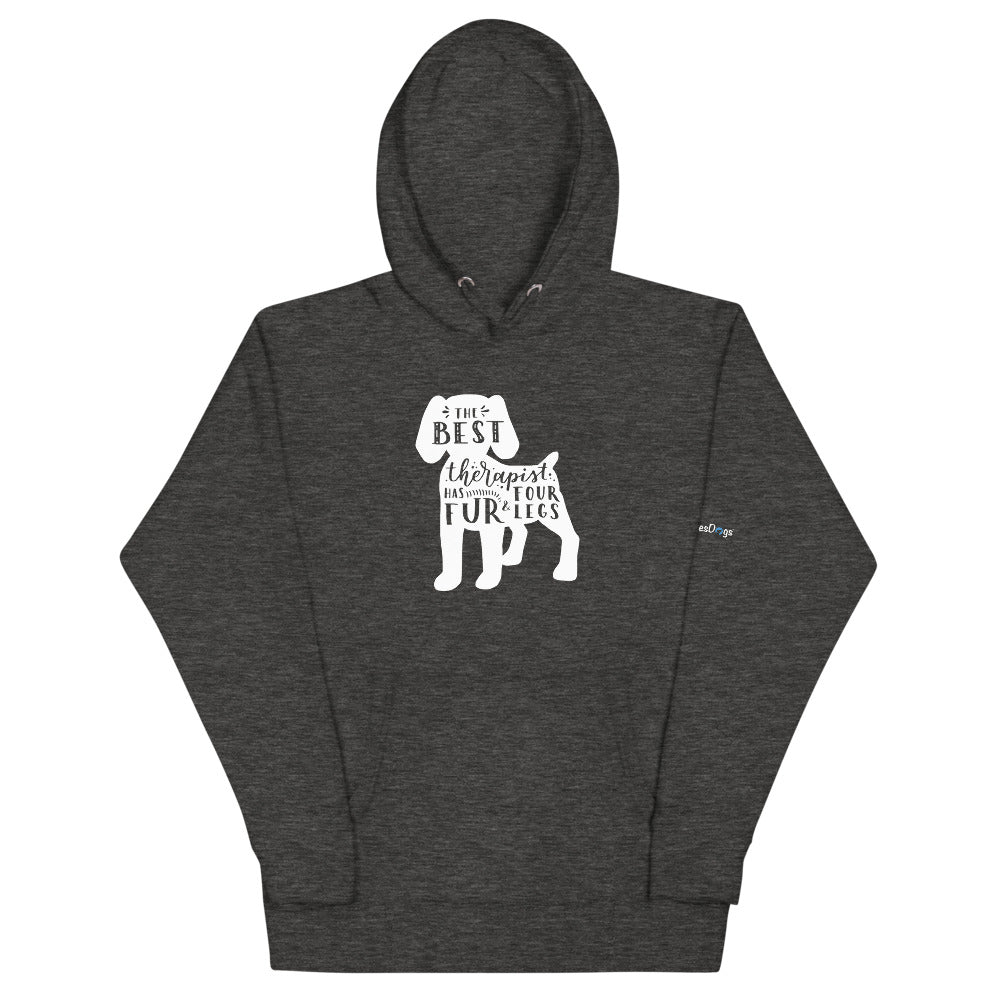 The Best Therapist Has Fur and Four Legs Silhouette Hoodie