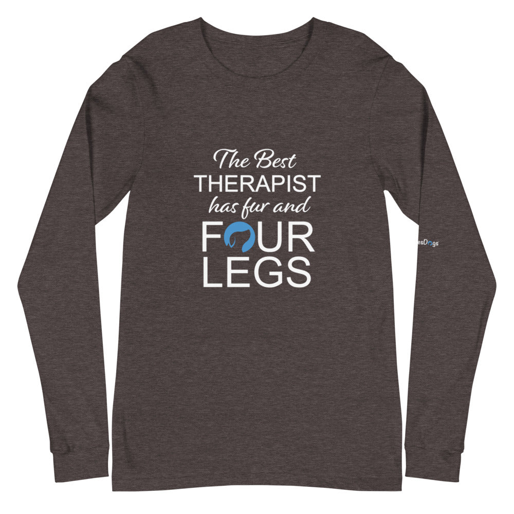 The Best Therapist has Fur and Four Legs Logo Long Sleeve Tee