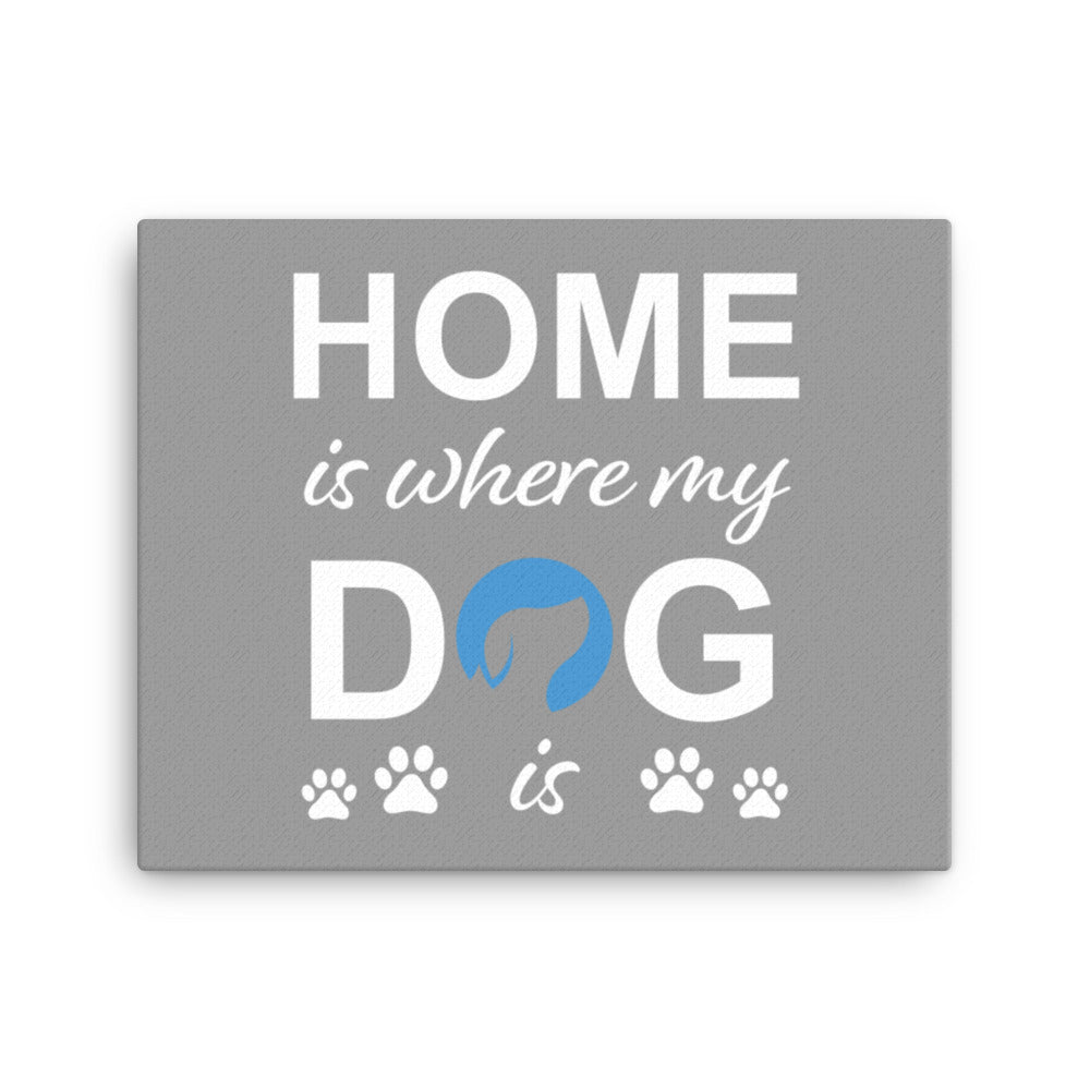 Home is Where My Dog is Logo Canvas (Grey)