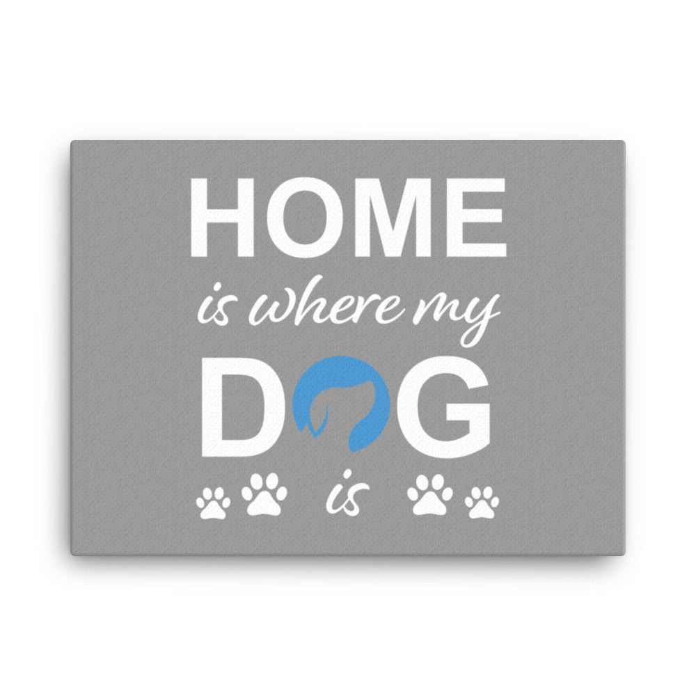 Home is Where My Dog is Logo Canvas (Grey)