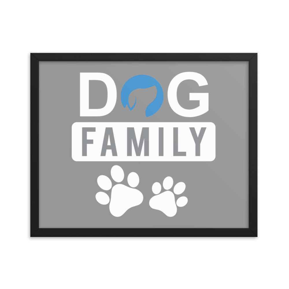 Dog Family Framed Print (Grey)