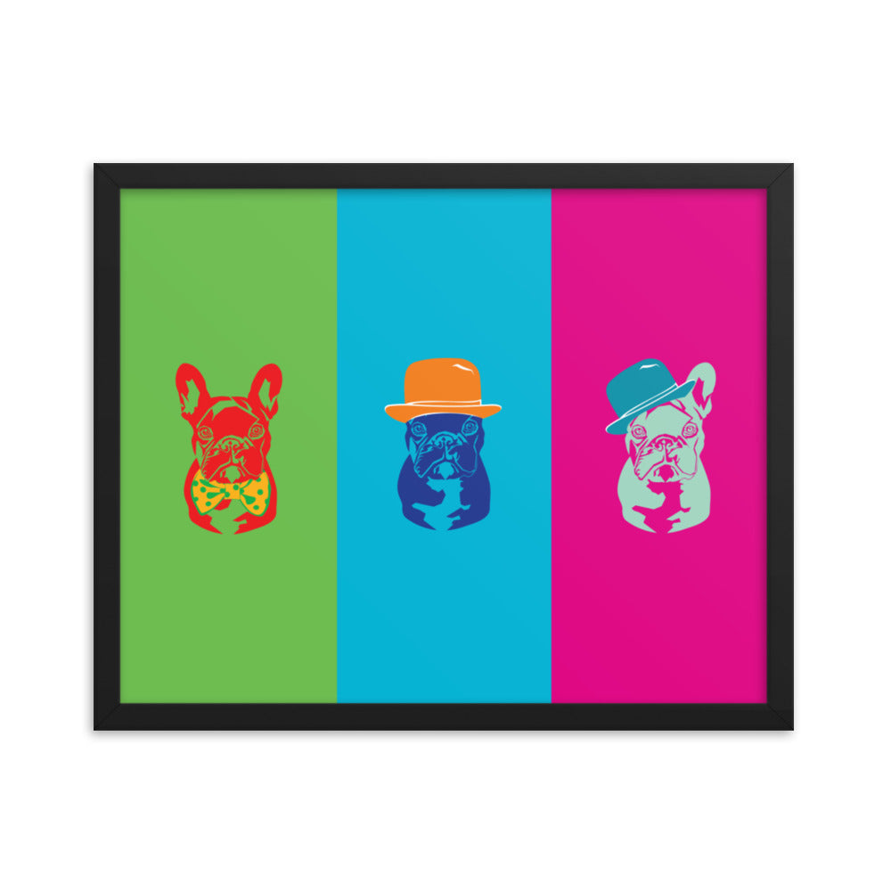 French Bulldog Pop Art Framed Print