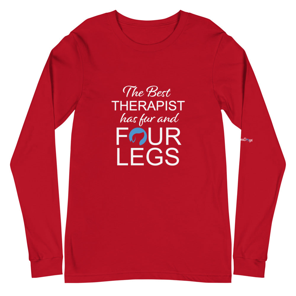 The Best Therapist has Fur and Four Legs Logo Long Sleeve Tee