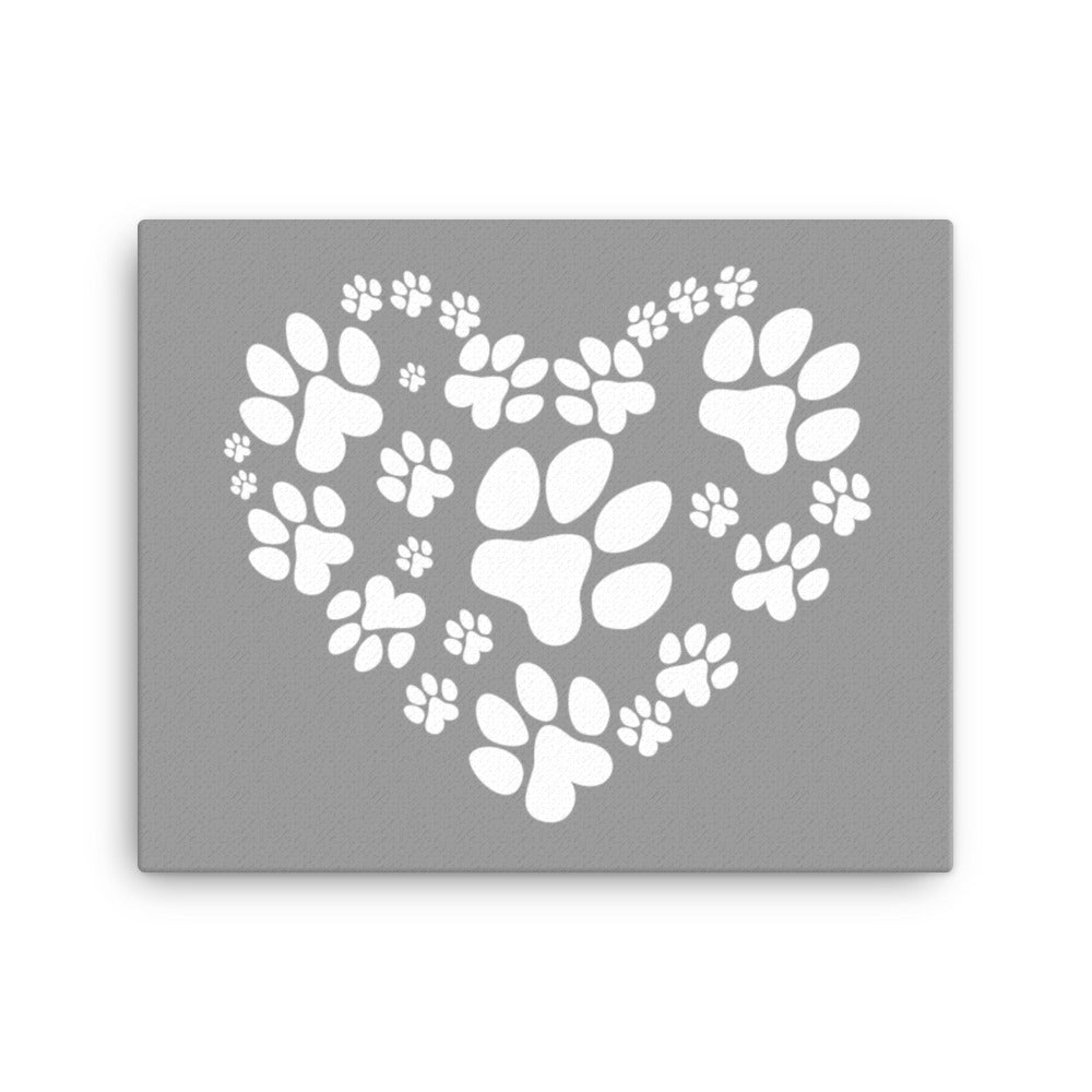 Paw Heart Canvas - Grey