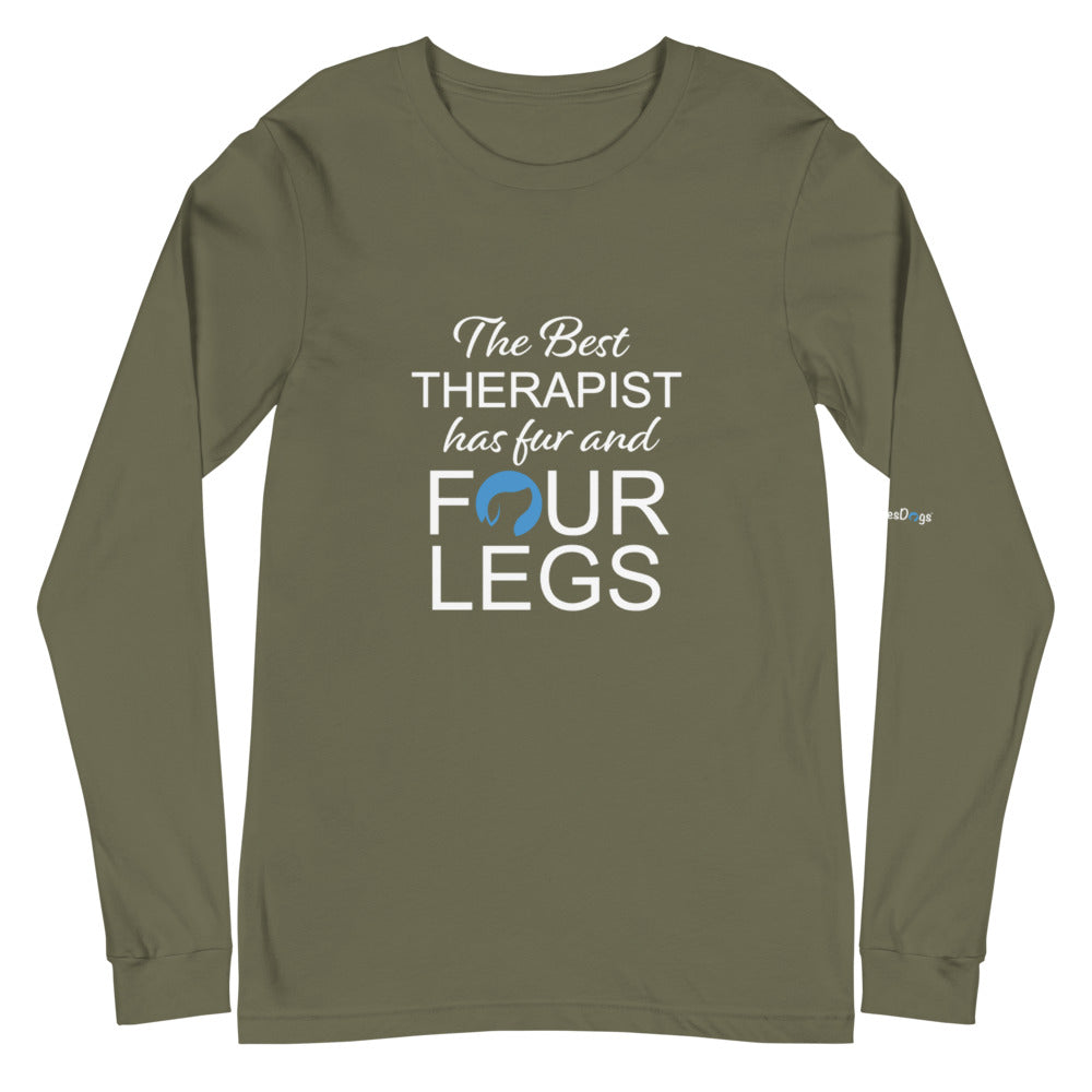 The Best Therapist has Fur and Four Legs Logo Long Sleeve Tee