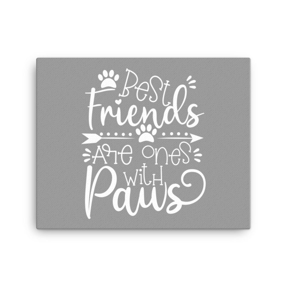 Best Friends are Ones with Paws Canvas - Grey