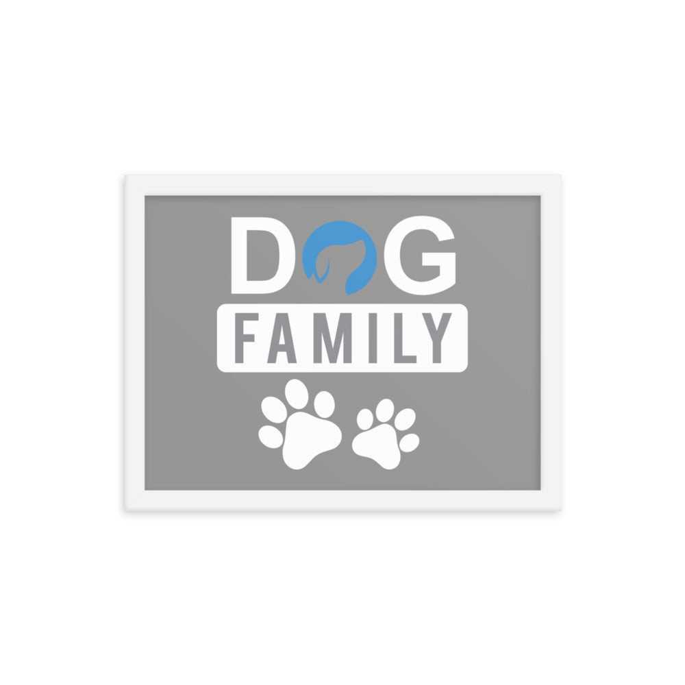 Dog Family Framed Print (Grey)