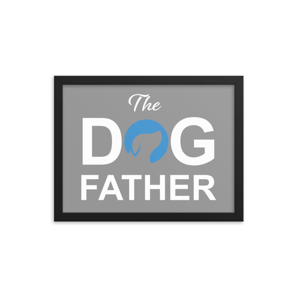 The Dog Father Framed Print - Grey