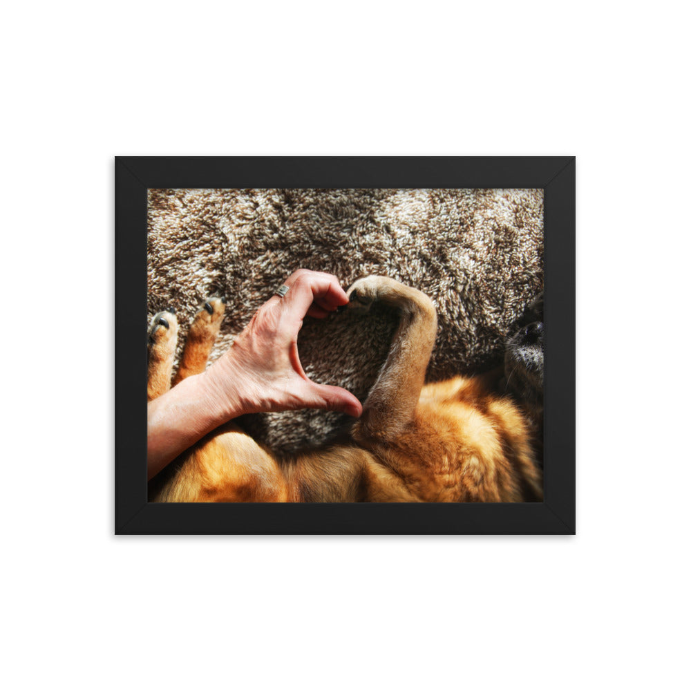 Hand &amp; Paw Heart Framed Print