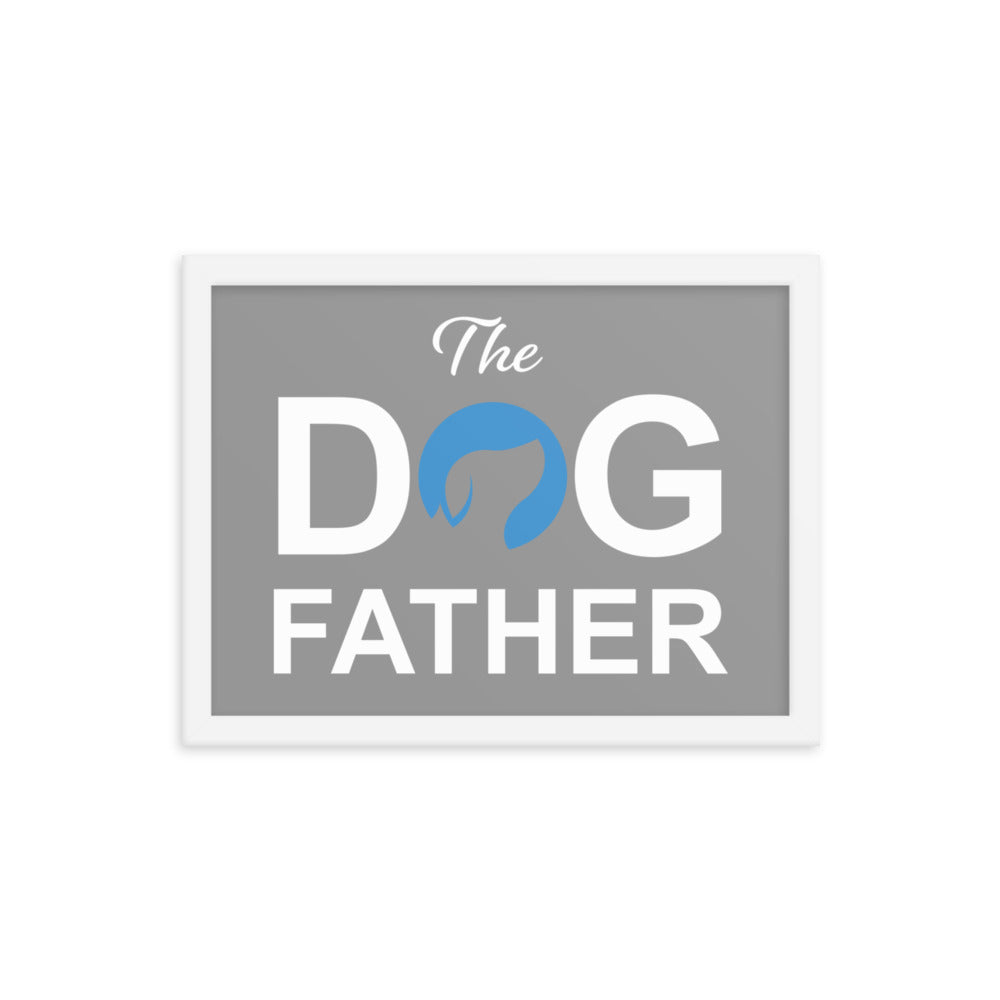 The Dog Father Framed Print - Grey