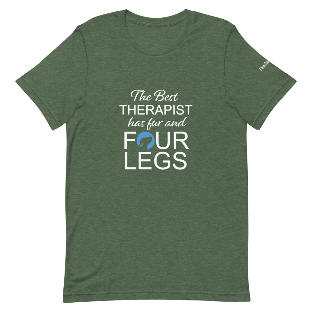 The Best Therapist Has Fur and Four Legs Logo Tee