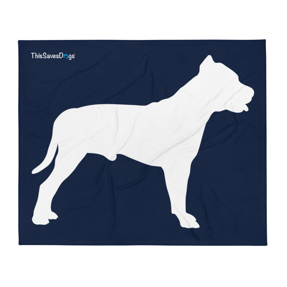 Pit Bull Silhouette Throw Blanket