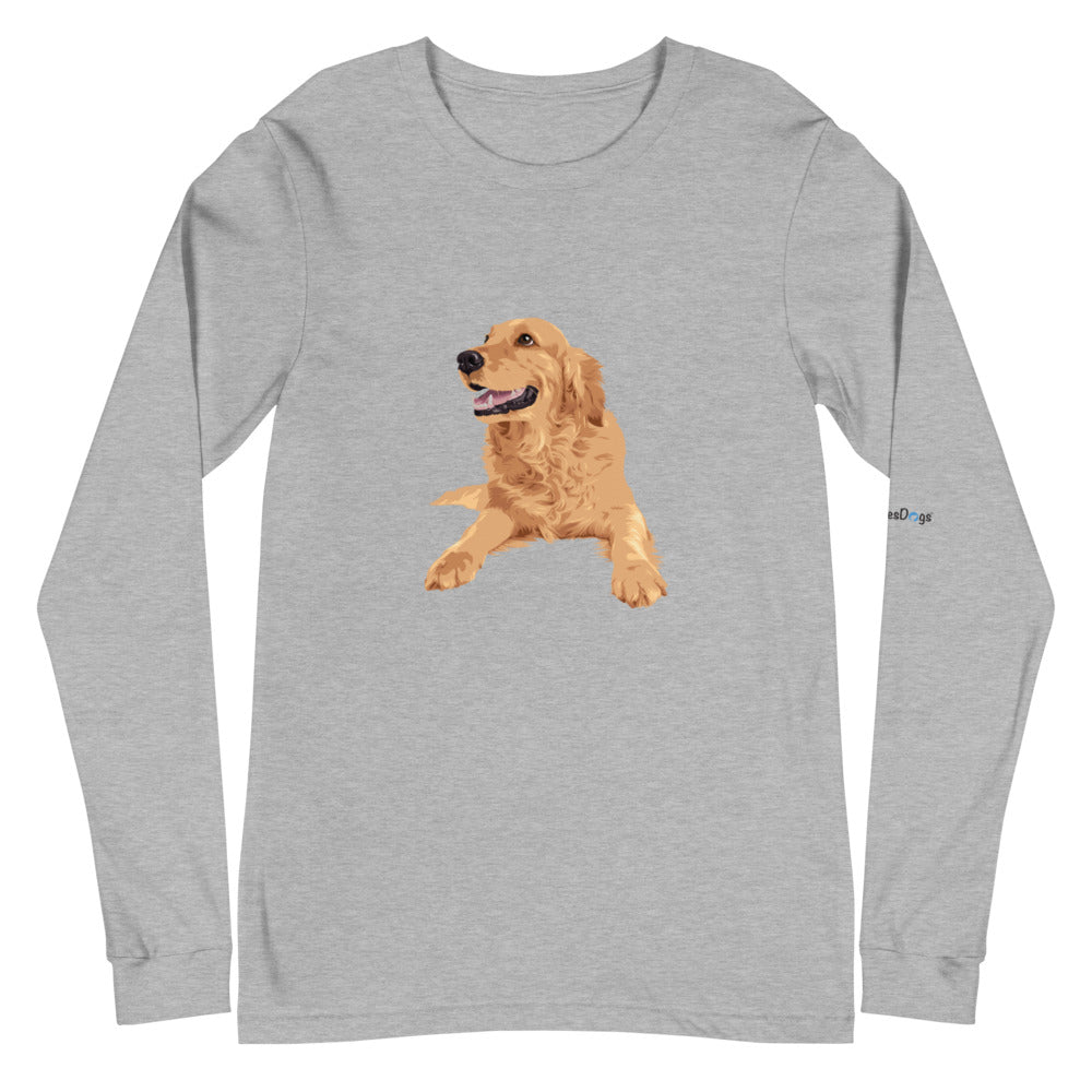 Happy Golden Retriever Long Sleeve Tee