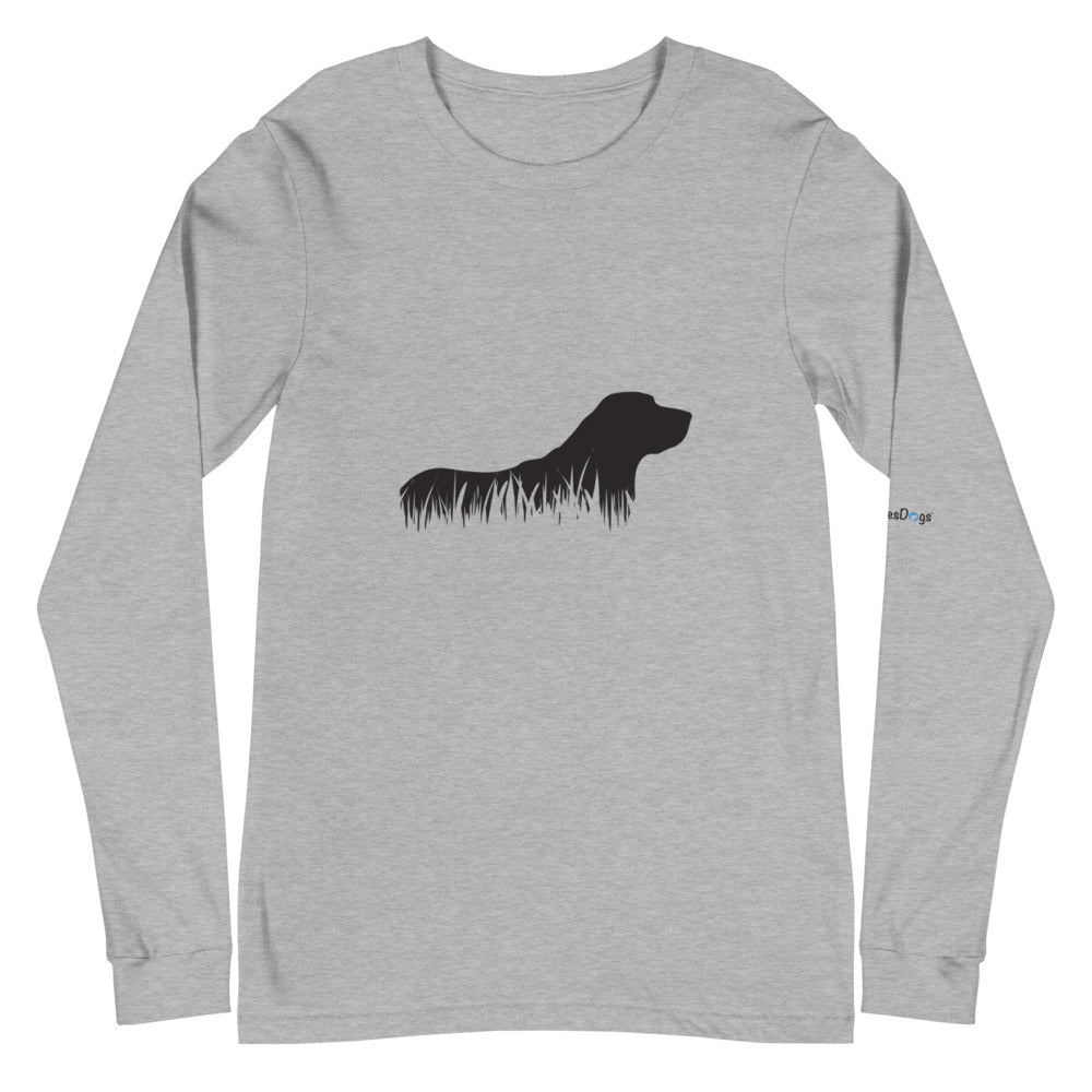 Labrador Retriever Grass Silhouette Long Sleeve Tee