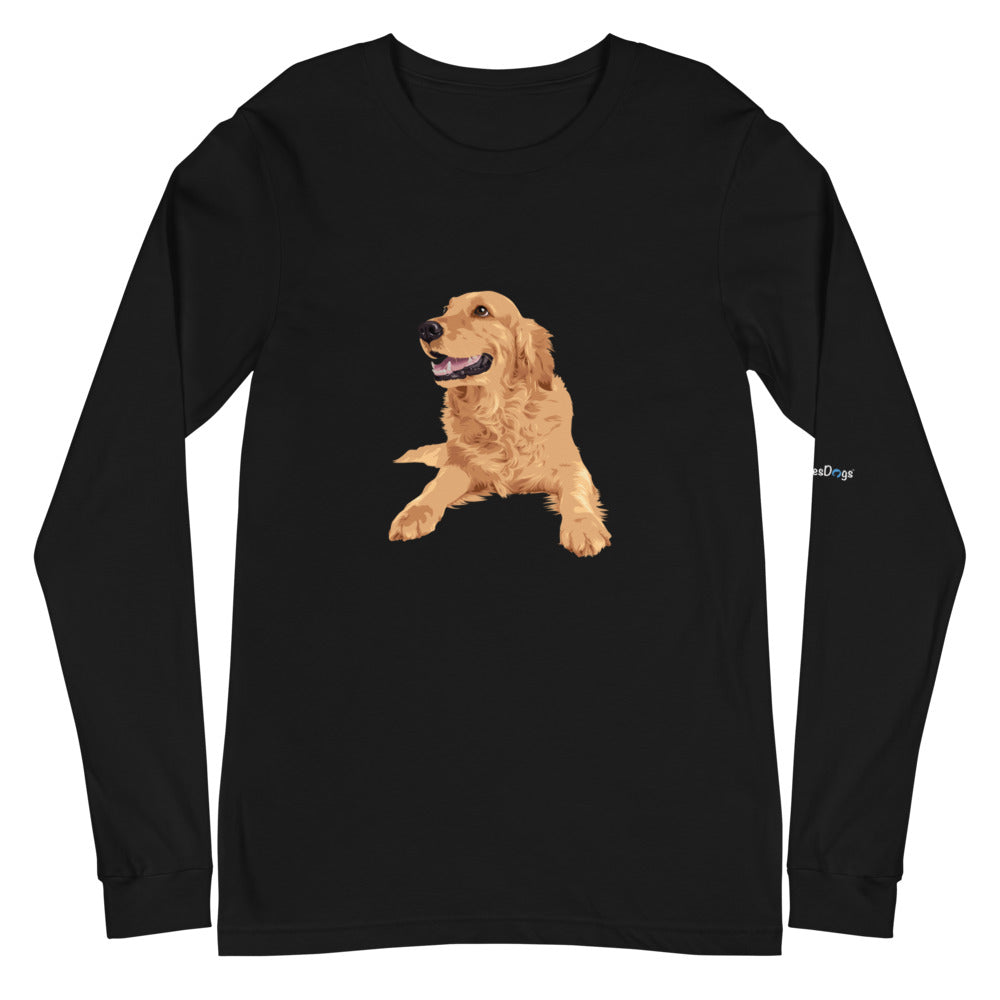 Happy Golden Retriever Long Sleeve Tee