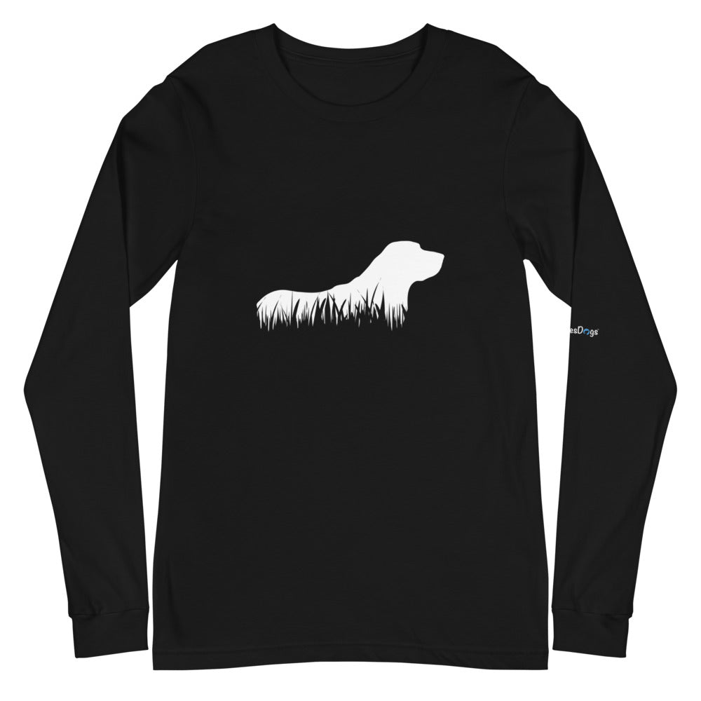 Labrador Retriever Grass Silhouette Long Sleeve Tee