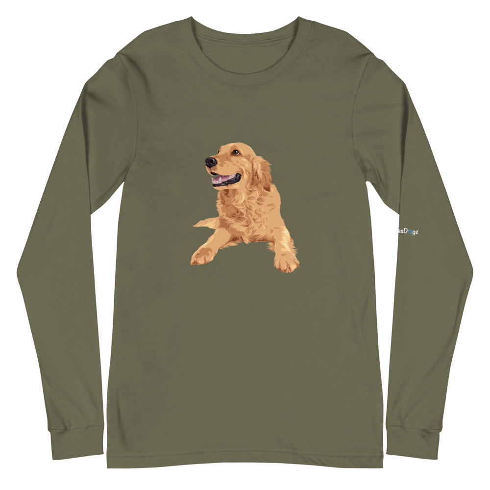 Happy Golden Retriever Long Sleeve Tee