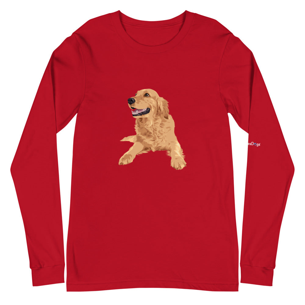 Happy Golden Retriever Long Sleeve Tee