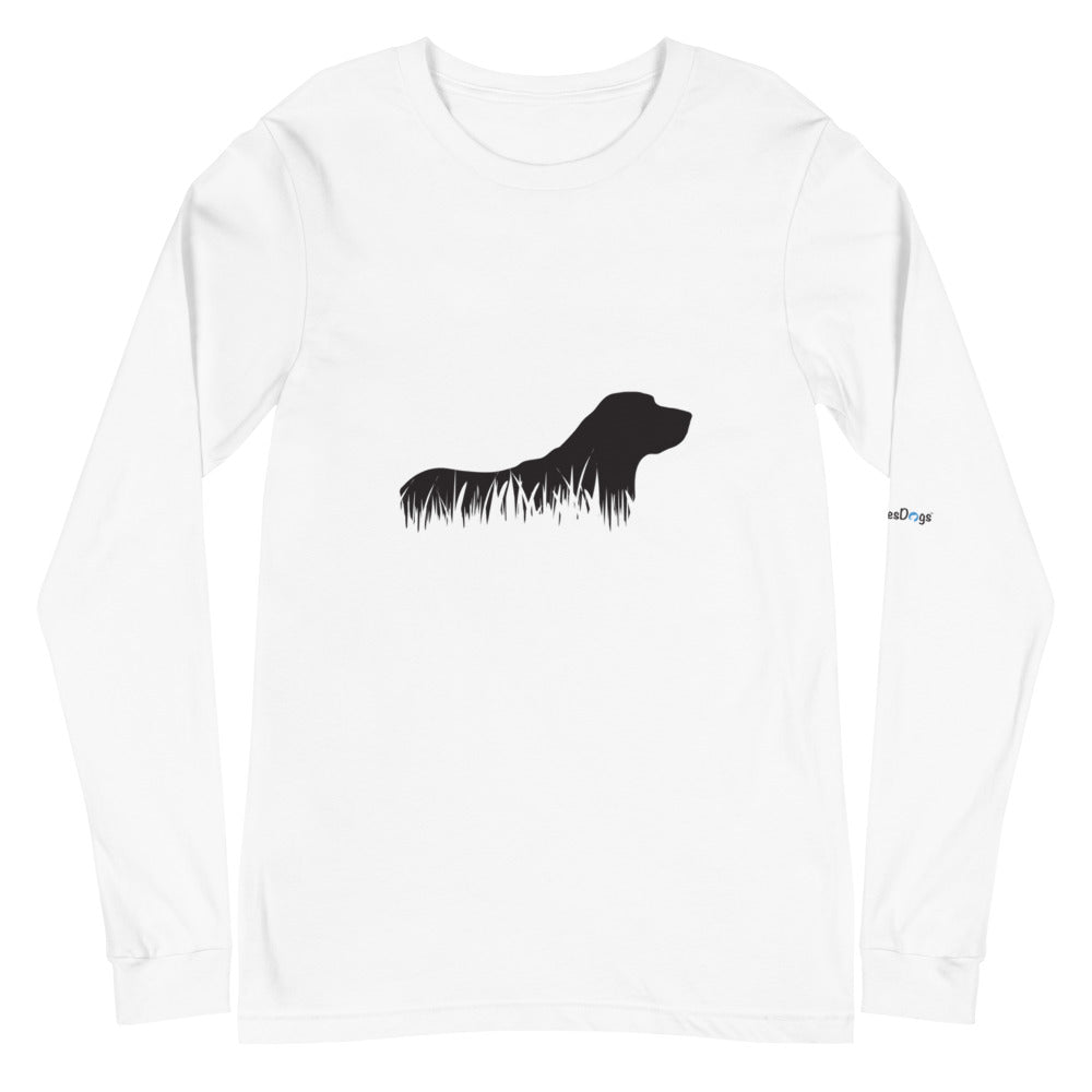 Labrador Retriever Grass Silhouette Long Sleeve Tee